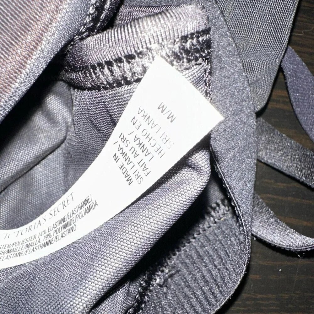 Victoria’s Secret VSX Sport Bra Black White Medium Space Dye‎ Heather